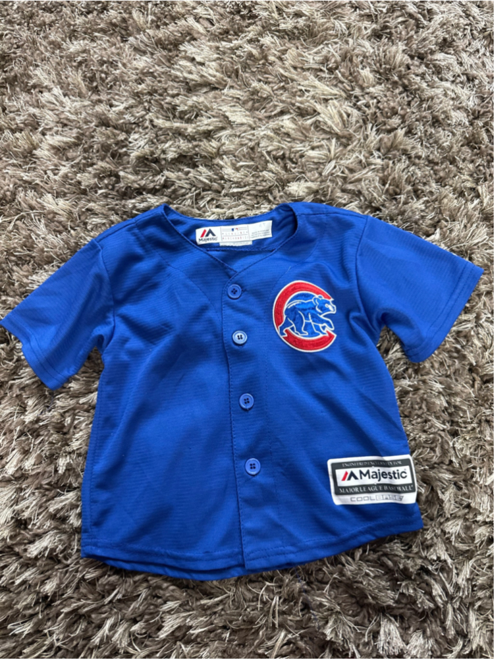 Boys Majestic Chicago Cubs Bryant 17 Baseball Jersey Blue Red Size 4T